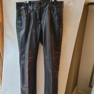 Theory Black Leather Pants